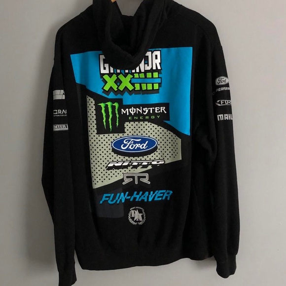 (Men’s XL) Black Vaughn Gittin Jr Racing Full Zip Up Hoodie 🏁 - Picture 5 of 5